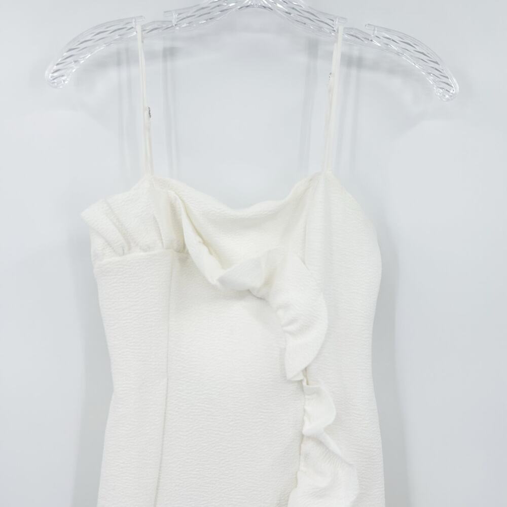 Hello  Molly White Ruffle Mini Dress Womens US XS AU 6 Cotton‑Blend Party Dress - Picture 4 of 10